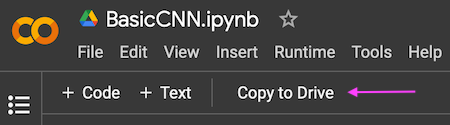 Copying the notebook to your own drive