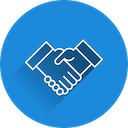 Handshake icon symbolizing the sharing of data